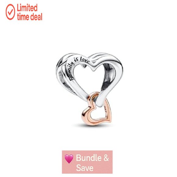 Sterling Silver Infinity Heart Charm Bracelet Bead 6.5mm - Picture 3 of 4